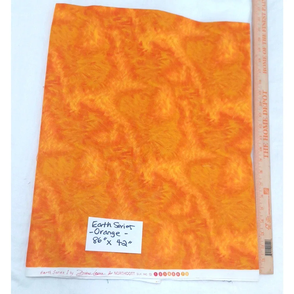 Earth Series Swirl Orange Sewing Craft Quilt Fabric 1 Pc 86